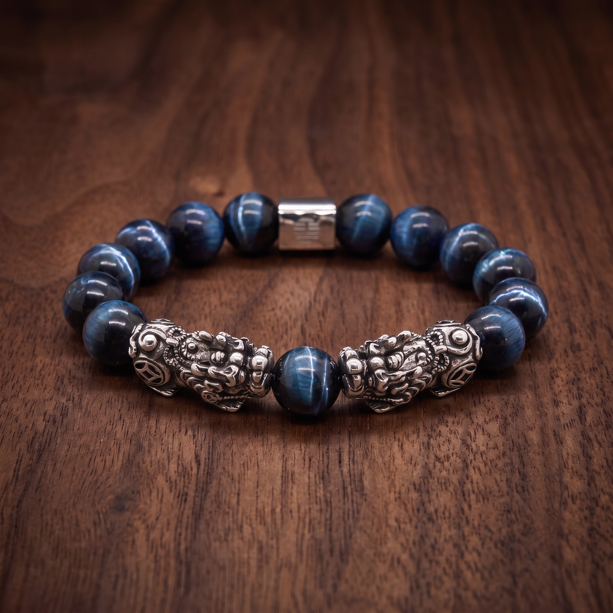 Blue Tiger Eye Twin Pixiu
