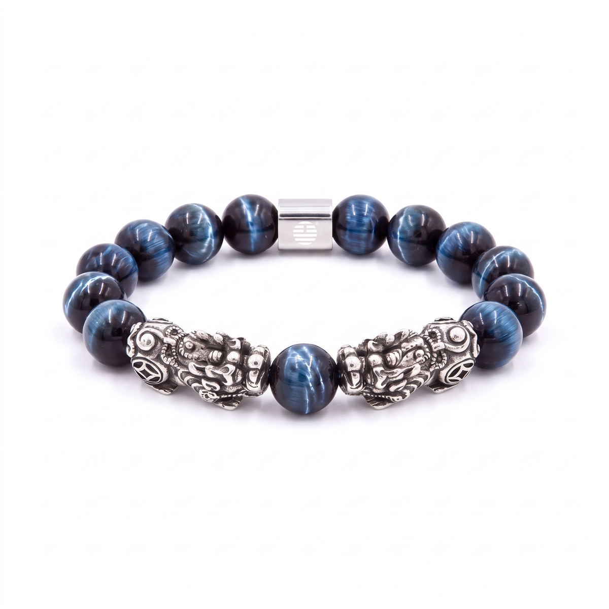 Blue Tiger Eye Twin Pixiu