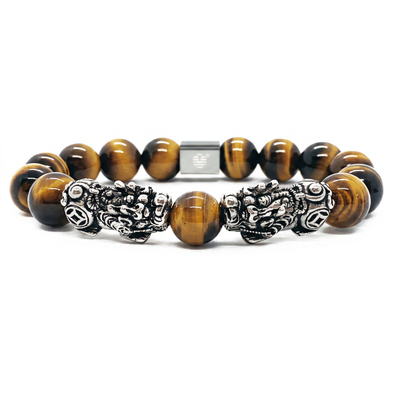 Brown Tiger Eye Twin Pixiu