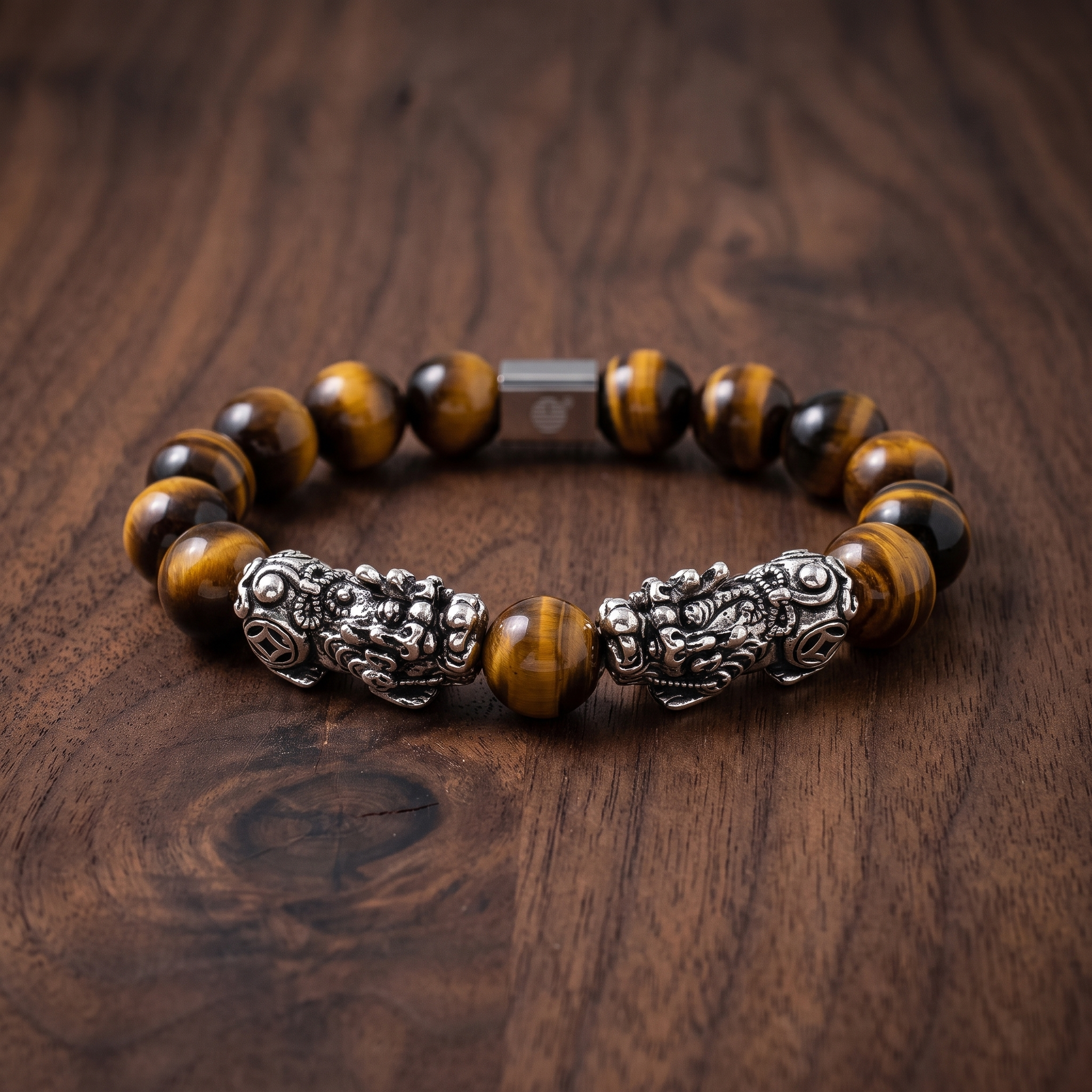 Brown Tiger Eye Twin Pixiu