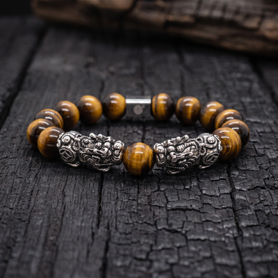 Brown Tiger Eye Twin Pixiu