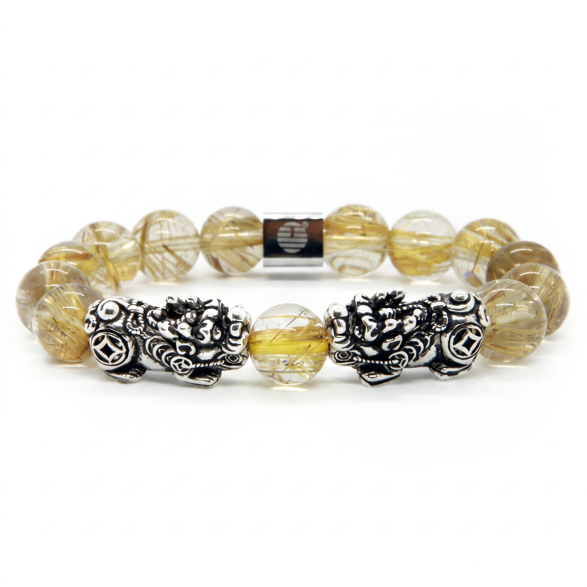 Rutilated Quartz Twin Pixiu