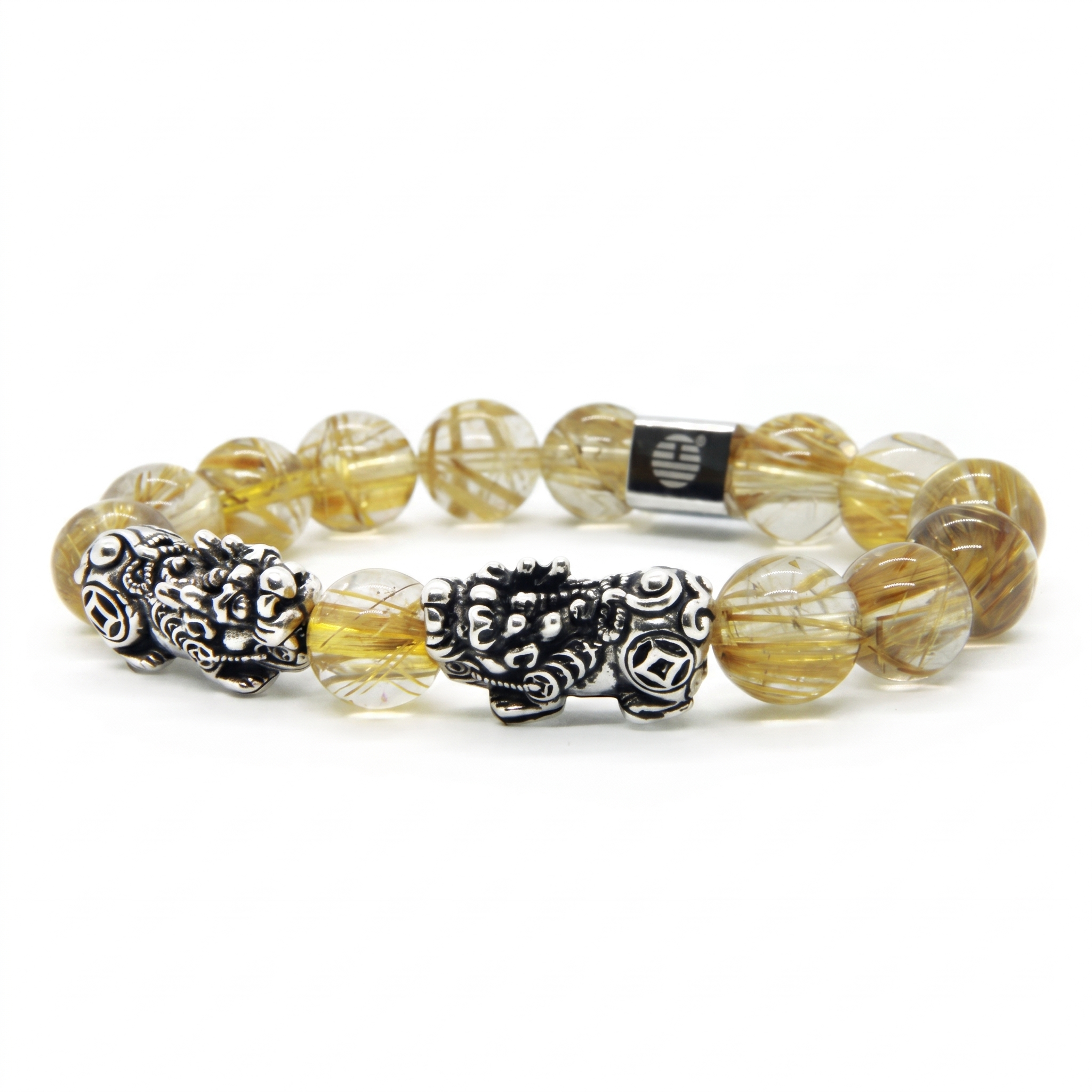 Rutilated Quartz Twin Pixiu